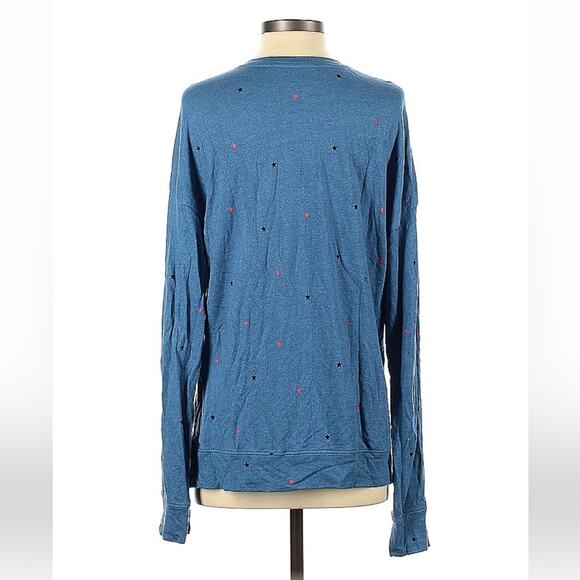 Sundry Blue Long Sleeved Heart Star Print Sweatshirt - Picture 7 of 10